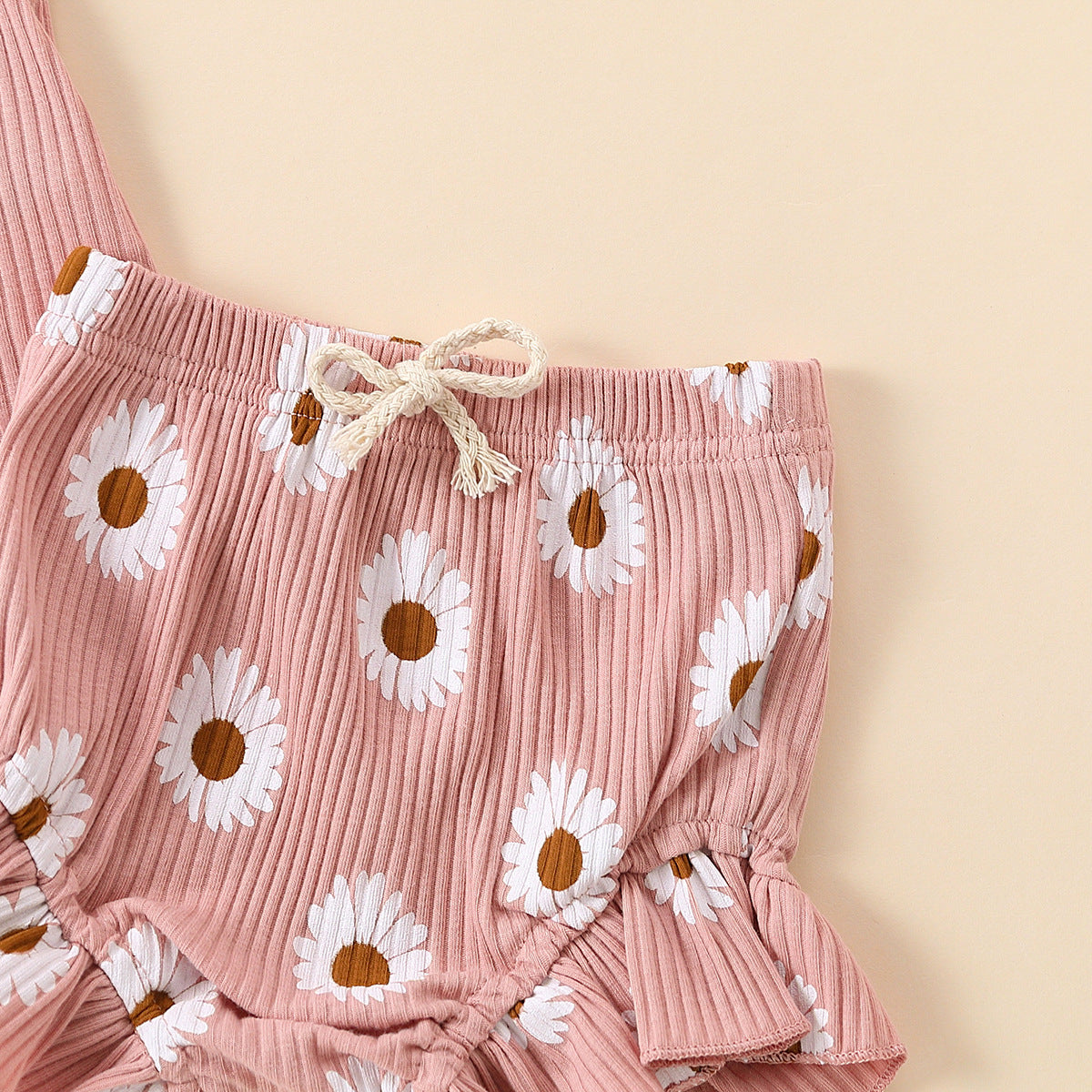 Cute Suit Romper Fake Drawstring Shorts Two-piece Set