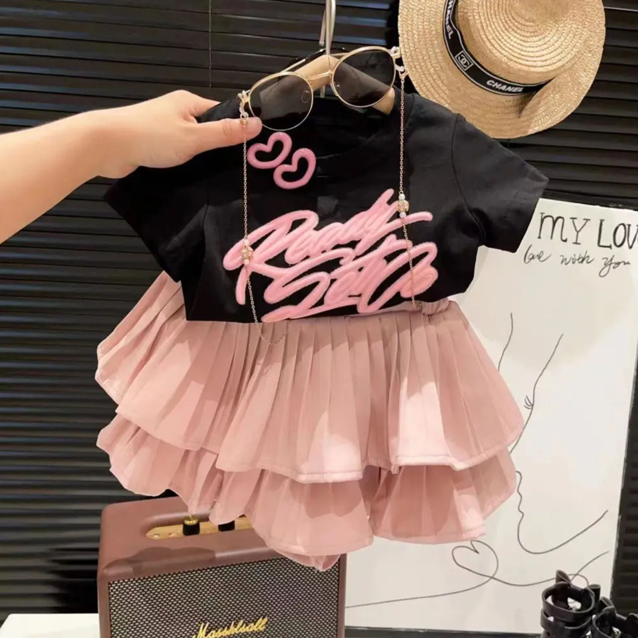 Pink House Children's Sweet Pettiskirt Skirt Women's Children's Suit