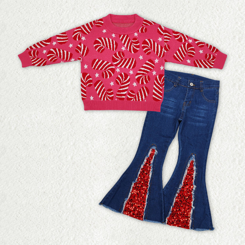 Candy cane Sweater and jean set