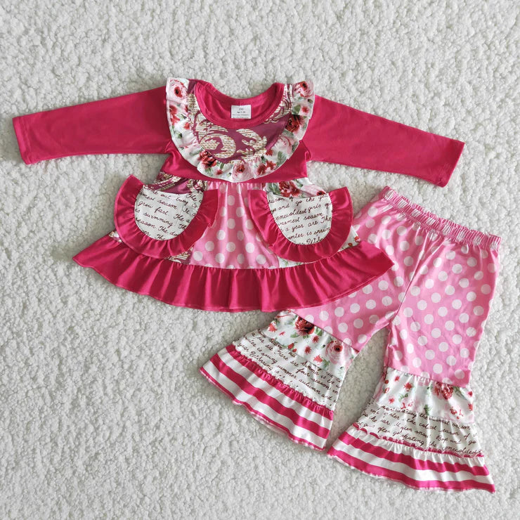 Hot pink winter girl boutique outfit