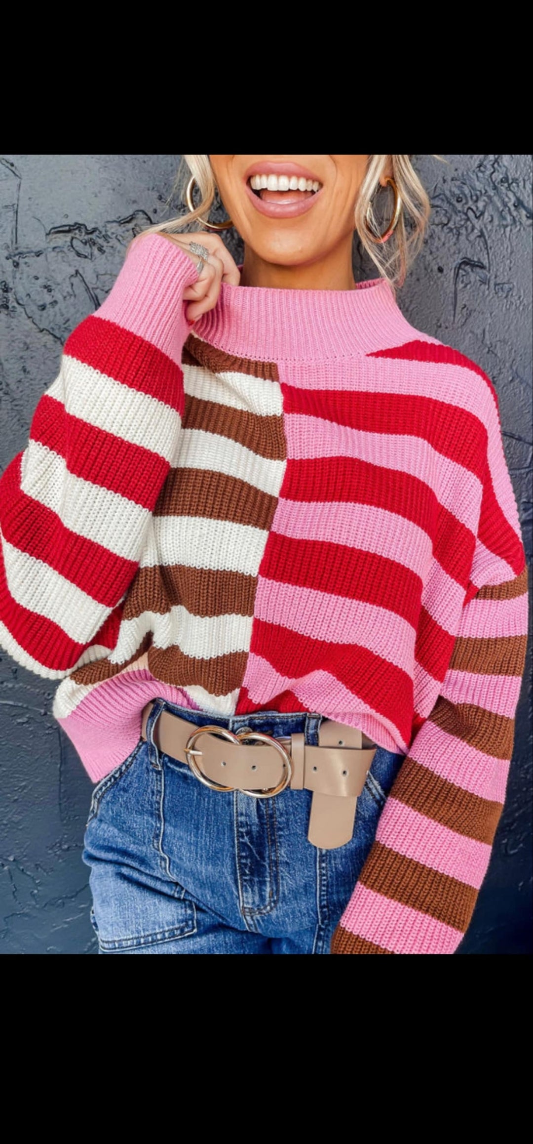 Pink stripe sweater
