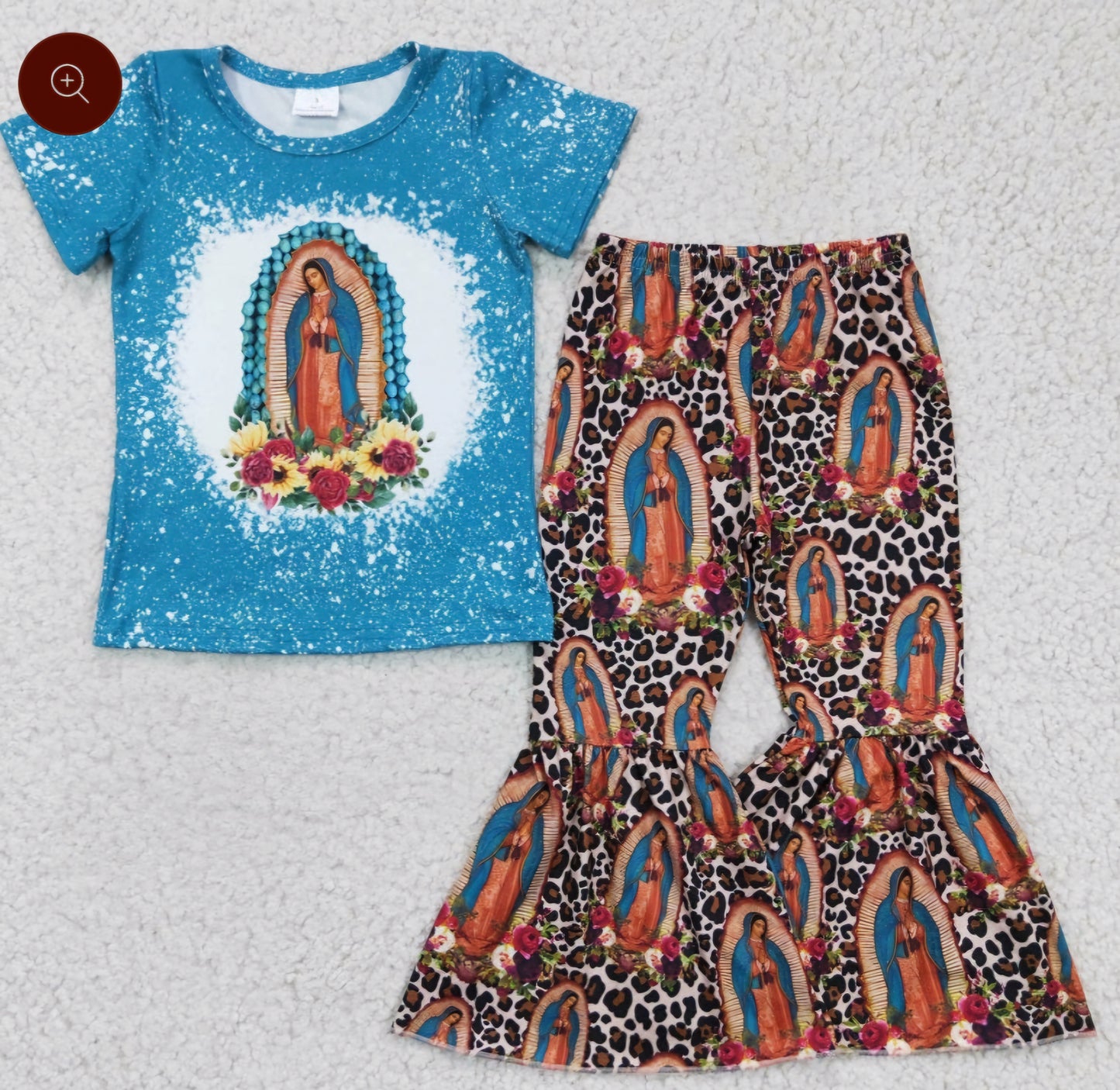 Virgen Mary girl bell bottom set