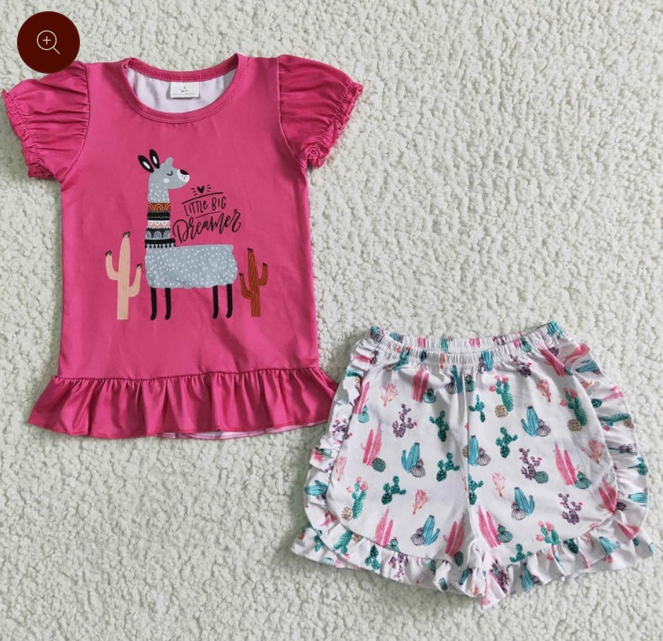 Llama and cactus short sets