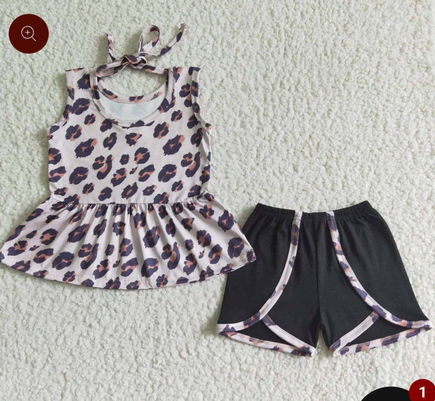 Cheetah print short set