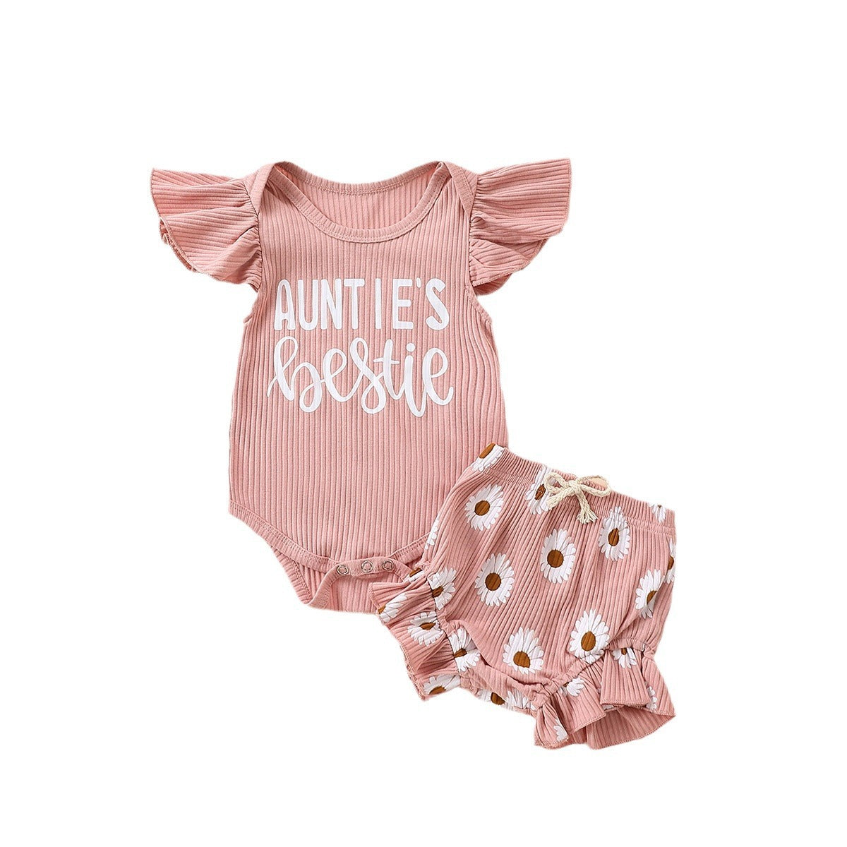 Cute Suit Romper Fake Drawstring Shorts Two-piece Set