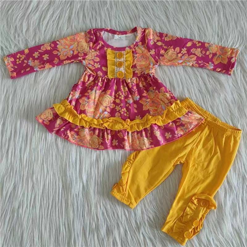 pink and yellow boutique outfit