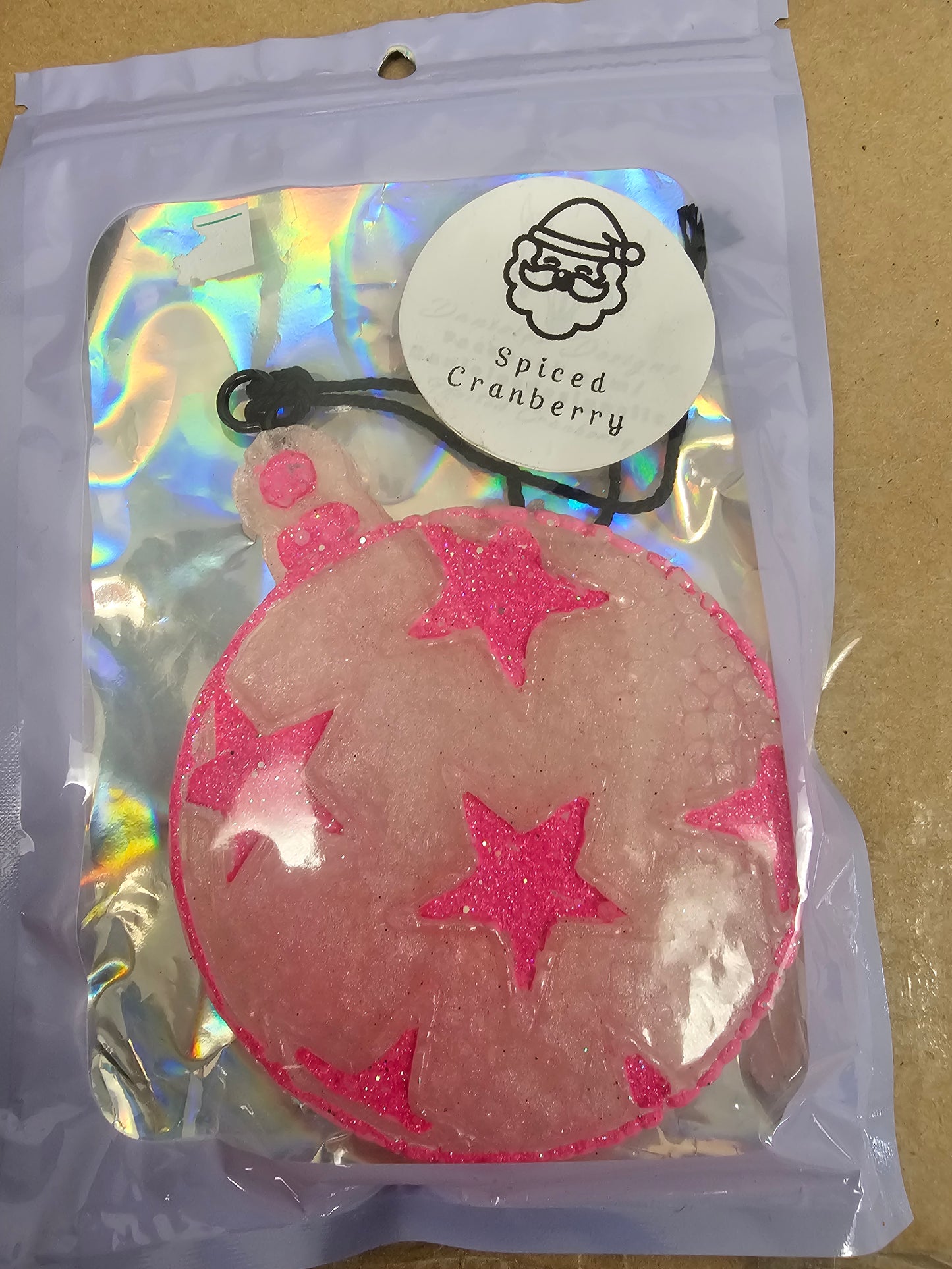 Pink christmas ornament freshie