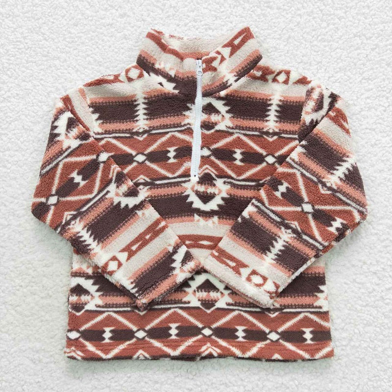 Out west pink western pull over