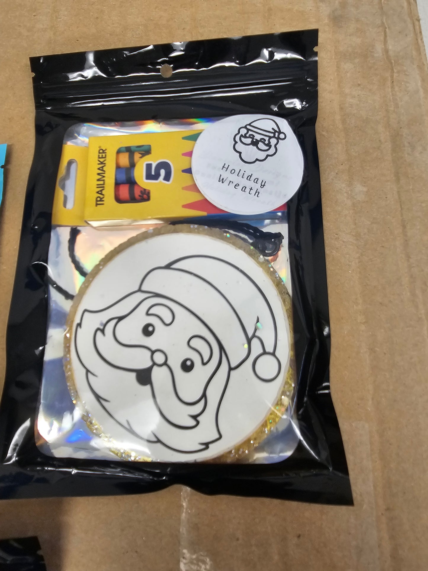 Colorable santa car freshie