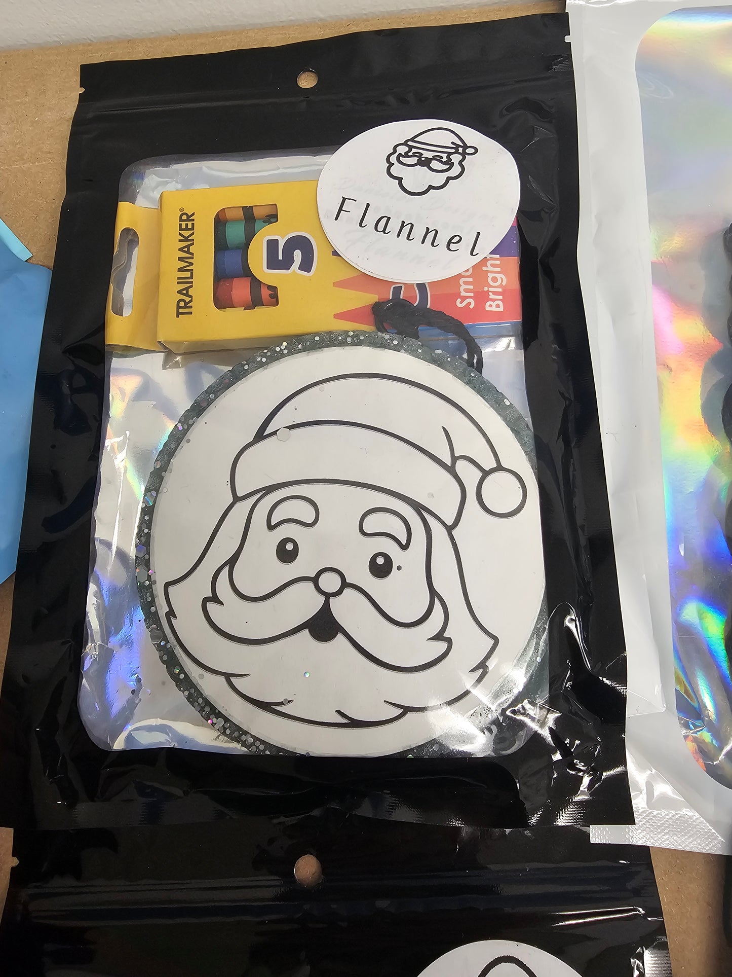 Colorable santa christmas freshie