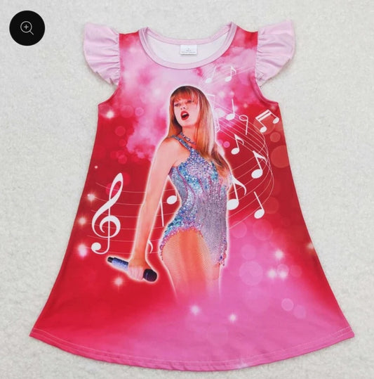 Red and pink Taylor Swift dress