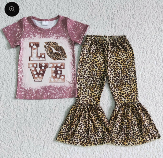 Love Mauve and leopard set