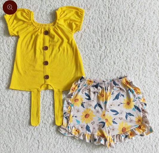 Yellow flower short set