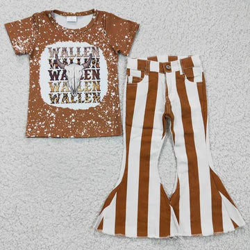 Wallen and stripe bell bottom set