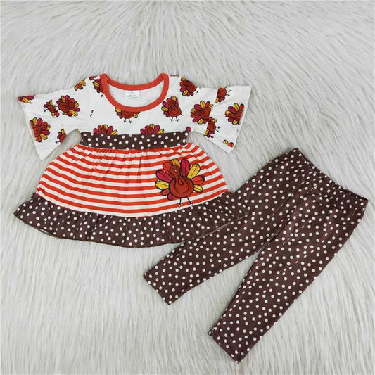 Thanksgiving turket short sleeve set