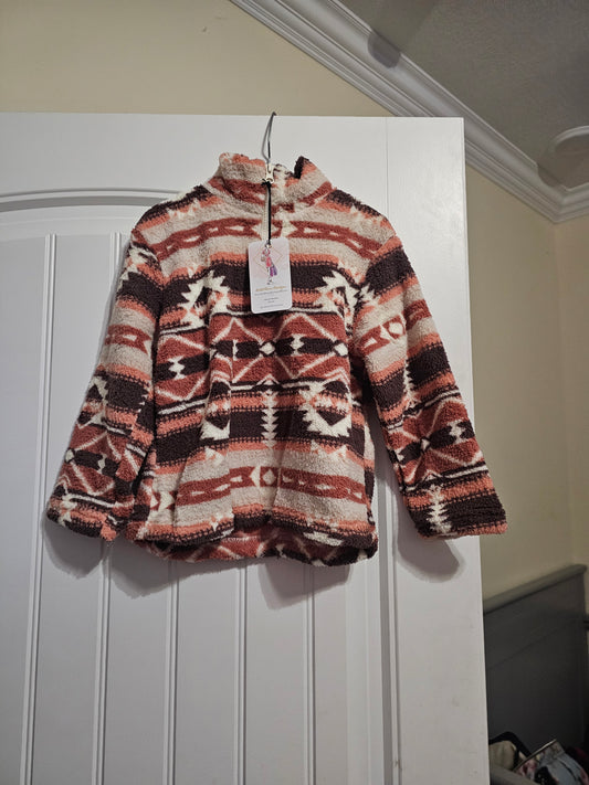 Out west pink western pull over